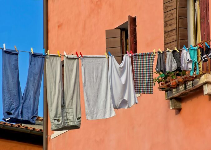 assorted-color hanged clothes